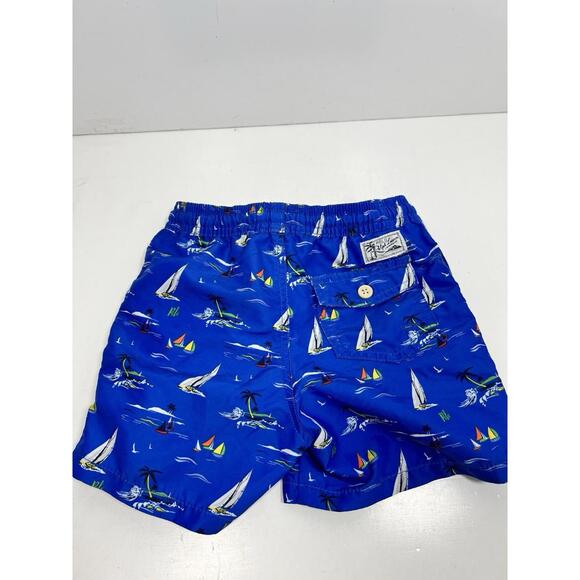 Polo Ralph Lauren Boys Size 5 Hawaiian Luau Sailboat Swim Trunk Tropical Aloha - Picture 4 of 6